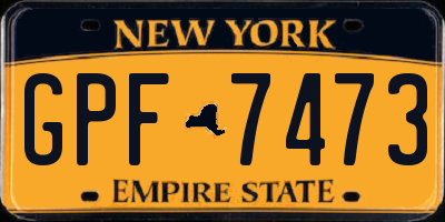 NY license plate GPF7473