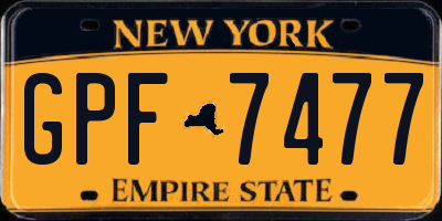 NY license plate GPF7477