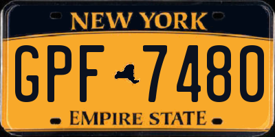 NY license plate GPF7480