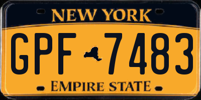 NY license plate GPF7483