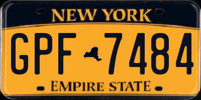 NY license plate GPF7484