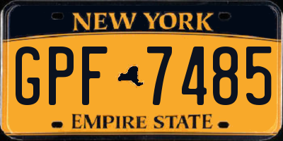 NY license plate GPF7485