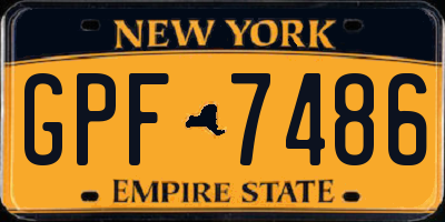 NY license plate GPF7486