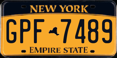 NY license plate GPF7489