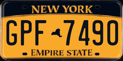 NY license plate GPF7490