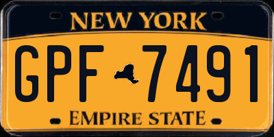 NY license plate GPF7491