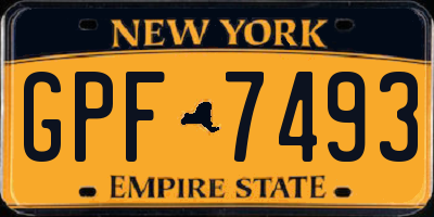 NY license plate GPF7493