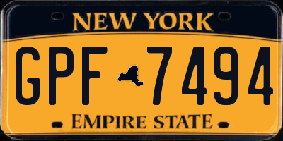 NY license plate GPF7494