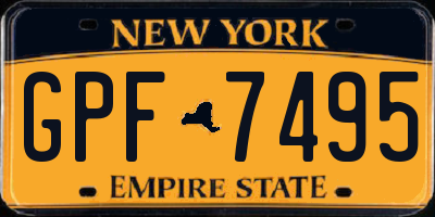 NY license plate GPF7495