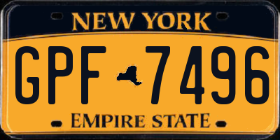 NY license plate GPF7496