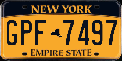 NY license plate GPF7497