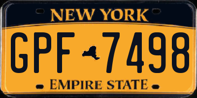 NY license plate GPF7498