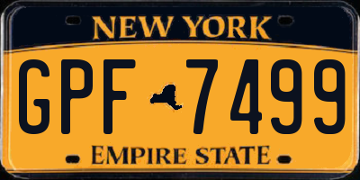 NY license plate GPF7499