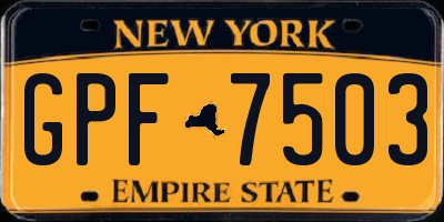 NY license plate GPF7503