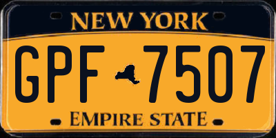 NY license plate GPF7507