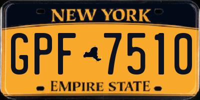 NY license plate GPF7510