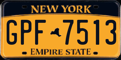 NY license plate GPF7513