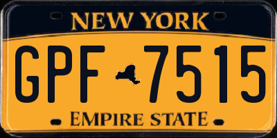 NY license plate GPF7515