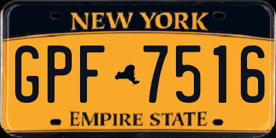 NY license plate GPF7516