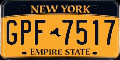 NY license plate GPF7517
