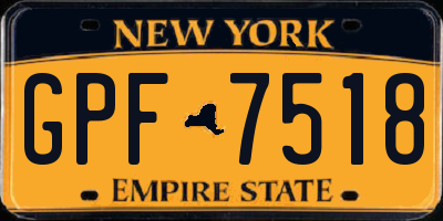 NY license plate GPF7518