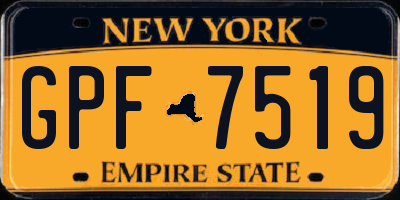 NY license plate GPF7519