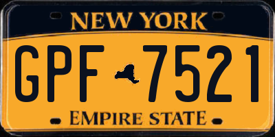 NY license plate GPF7521