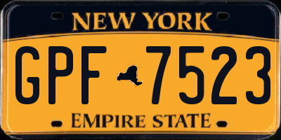 NY license plate GPF7523