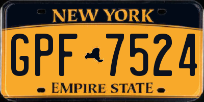 NY license plate GPF7524