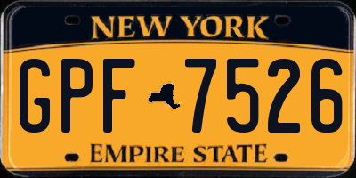 NY license plate GPF7526
