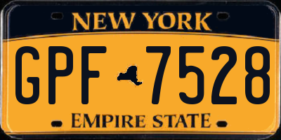 NY license plate GPF7528