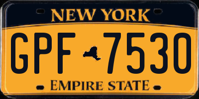 NY license plate GPF7530