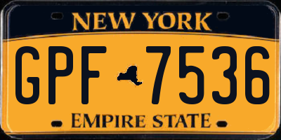NY license plate GPF7536