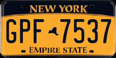 NY license plate GPF7537