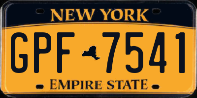 NY license plate GPF7541