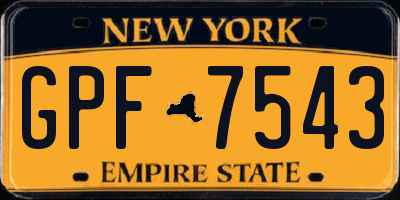 NY license plate GPF7543
