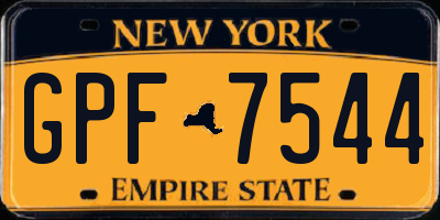NY license plate GPF7544