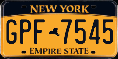 NY license plate GPF7545