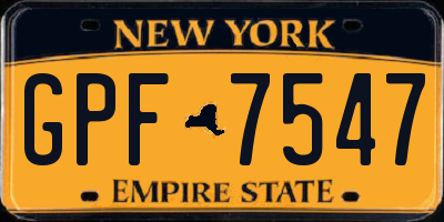 NY license plate GPF7547