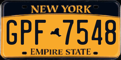 NY license plate GPF7548