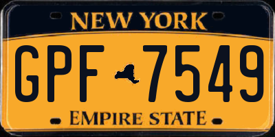 NY license plate GPF7549
