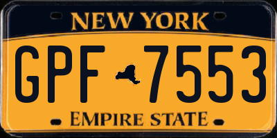 NY license plate GPF7553