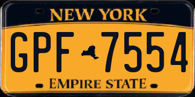NY license plate GPF7554