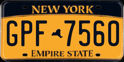 NY license plate GPF7560