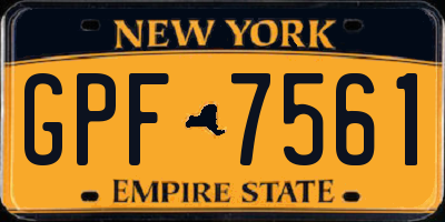 NY license plate GPF7561