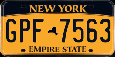 NY license plate GPF7563
