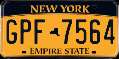 NY license plate GPF7564