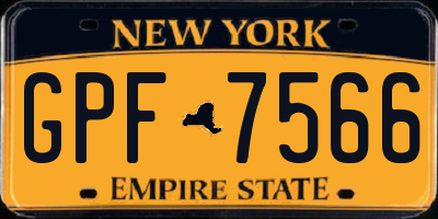 NY license plate GPF7566