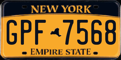 NY license plate GPF7568