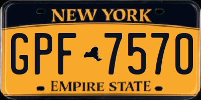 NY license plate GPF7570